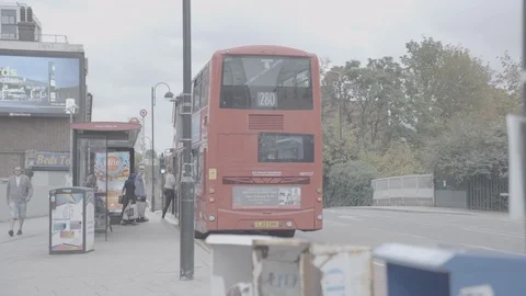 London Bus Stop Stock Footage 116605061