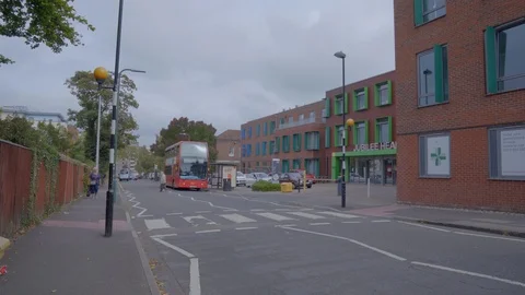 London Bus suburbs Video stock 116553718