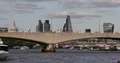 London Center Skyline Office Skyscrapers Commuters Commuting on Waterloo Bridge 4k or 4k+ Resolution