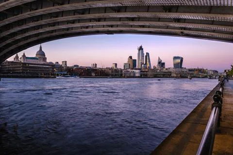 London city centre during sunset Stock Photos