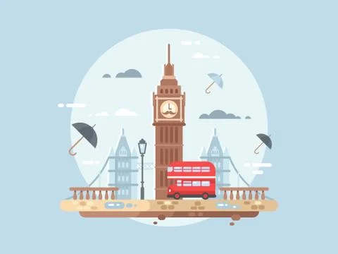London city flat Stock Illustration