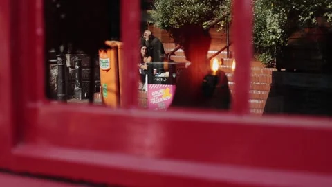 London city reflection red frame Stock Footage 318549153