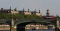 London City Skyline People and Double Decker Bus Transport on Westminster Bridge 4k or 4k+ Resolution