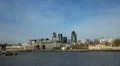 London Cityscape Skyline, Thames River, Swiss Re, Gherkin, St Mary Axe HD Footage