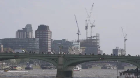 London Construction Cranes Stock Footage 49468949