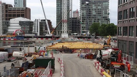 London construction site 库存影片 74623489