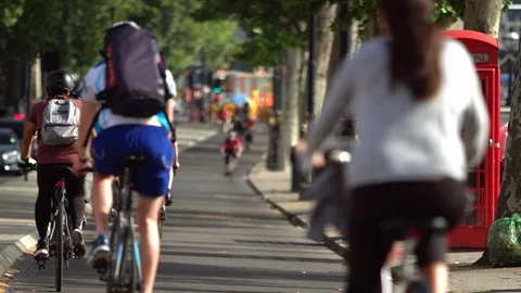 London cycle superhighway Vídeos de archivo 101968594
