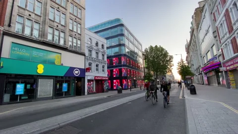 London Cyclists Lockdown Covid19 Stock Footage 231677455