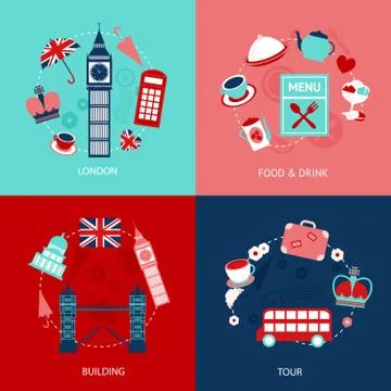 London decorative set Stock Illustration