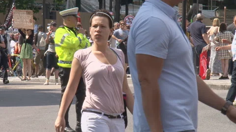 London demonstration 3 Stock Footage 155890345