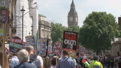 London demonstration 4 Stock Footage 155890338