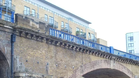 London DLR train Going Past Camera Video stock 101162507