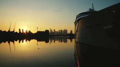 London Docklands Sunset Timelapse Video stock 233899697