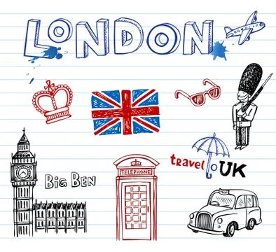 London Doodles Stock Illustration
