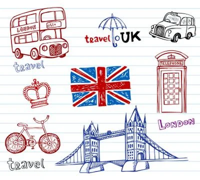 London Doodles Stock Illustration
