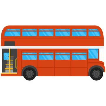 London double deck bus vector icon isolated on white Stock Illustration