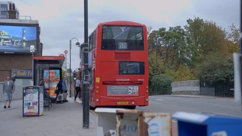 London Double Decker Bus Stock Footage 116604059