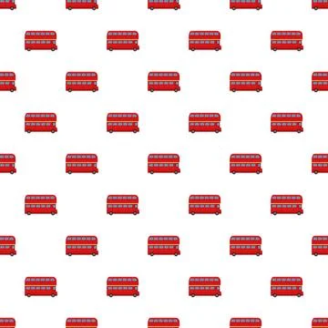 London double decker bus seamless pattern background Stock Illustration