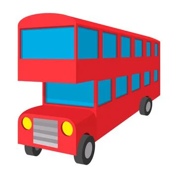 London double decker red bus icon, cartoon style Stock Illustration