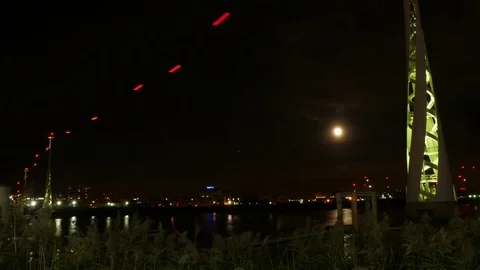 London Emirates Cable Car Time Lapse Thames River England Stock Footage 80469829