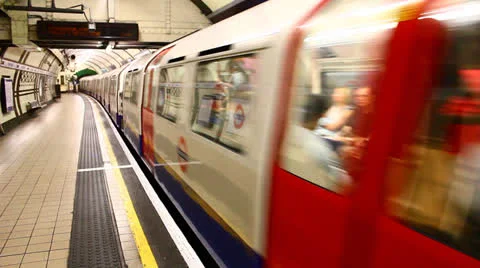 London Empty Subway Station Stock Footage 23726941