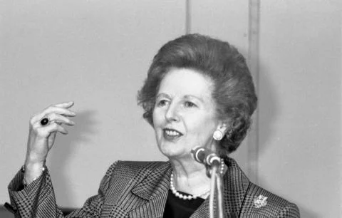 LONDON, ENGLAND - 07/01/1991: Margaret Thatcher, former British Prime Minister. Stock Photos