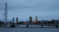 London Eye Golden Jubilee Walkways Big Ben Evening London Dusk Famous Landmark HD Footage