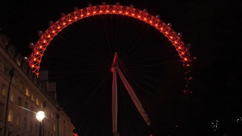 London Eye at night Stock Footage 116300441