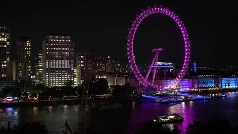 London eye at night Stock Footage 264687306