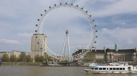 London Eye River Thames Stock Footage 49468236