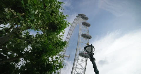 London Eye Side Perspective, London, UK Video stock 288118514