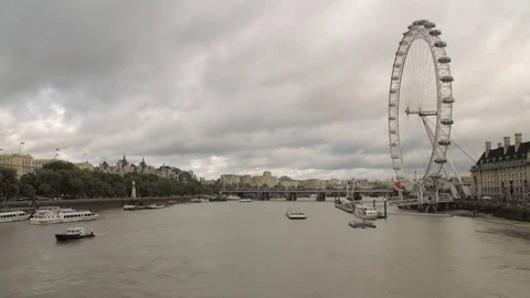 London eye time-lapse cloudy weather Stock Footage 70279636