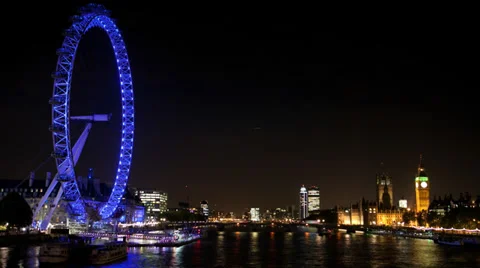 London Eye time lapse Stock Footage 34119053