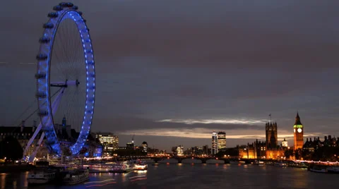 London Eye time lapse Stock Footage 34125482