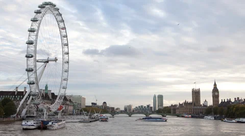 London Eye time lapse 스톡 동영상 34126513