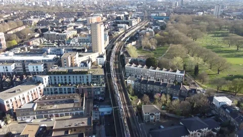 London Fields - Aerial 1 Stock Footage