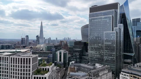 London Financial District Stock Footage 344073171