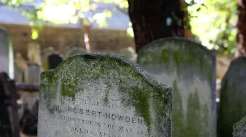 London Graveyard Tombstone Stock Footage 52965467