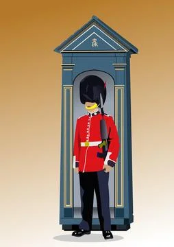 London  guard. Colored 3d vector hand draewn illustration for designers Stock Illustration