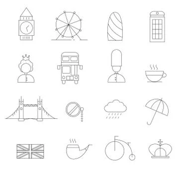 London icon set Stock Illustration