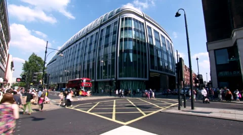 London junction traffic time lapse Stock Footage 49437577