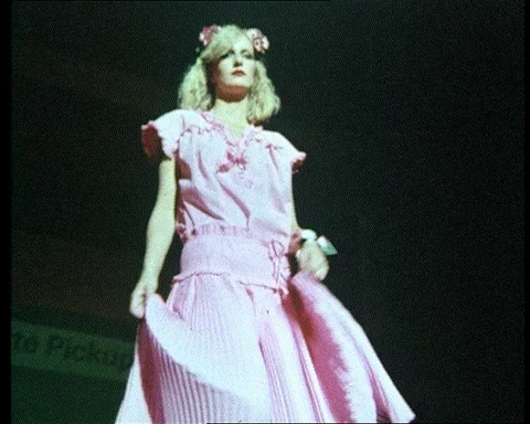 London line, models presenting clothes at student fashion show, UK 1970s Stock Footage 146078051