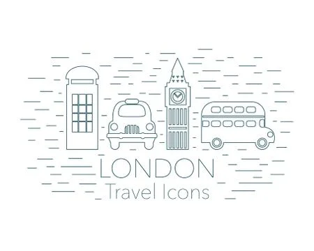 London linear banner Stock Illustration