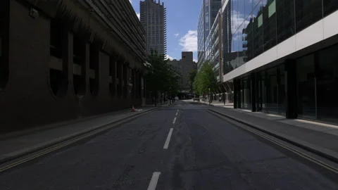 London Lockdown Empty Road Quiet Street Stock Footage 208955570
