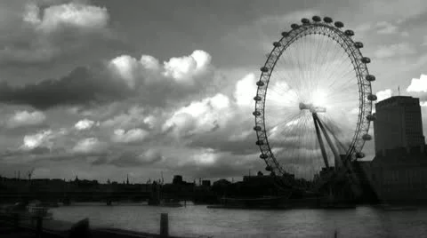 London - London Eye vintage Stock Footage