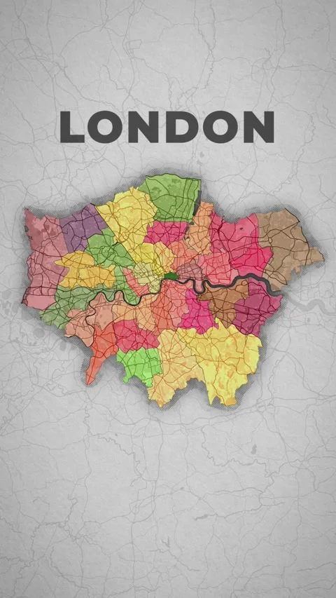 London (map) Stock Footage 259614422