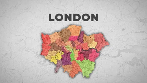 London (map) Stock Footage 259614442