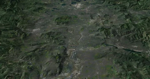 London map rotate 360 loop cw with 3d relief 4K satellite ground height Stock Footage 216457154