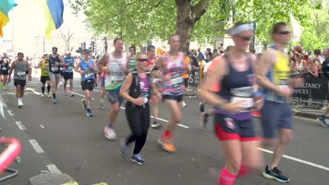 London Marathon Sequences, 27/04/2025 Stock Footage 308596337