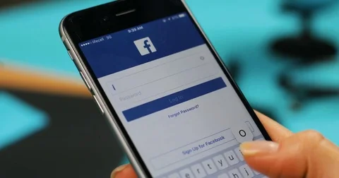 London - May 19, 2017: social network. Close-up of a woman hand using Facebook Stock Footage